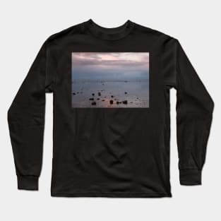 Rocks and sea breakers off the Frisian coast, Netherlands Long Sleeve T-Shirt